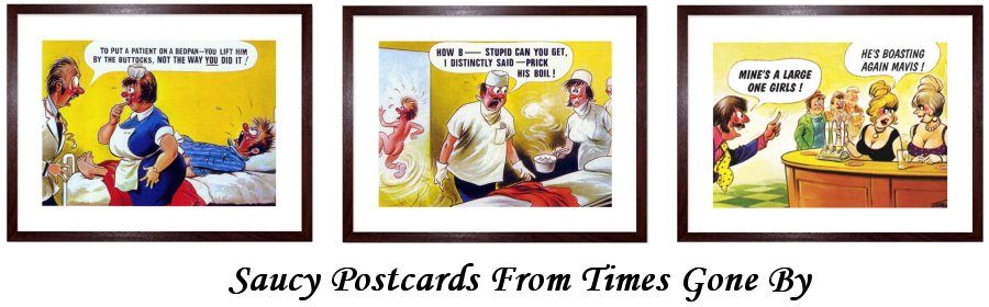 Saucy Postcards Framed Prints